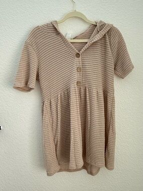 HEIMISH USA Beige Waffle Knit Hooded Tunic